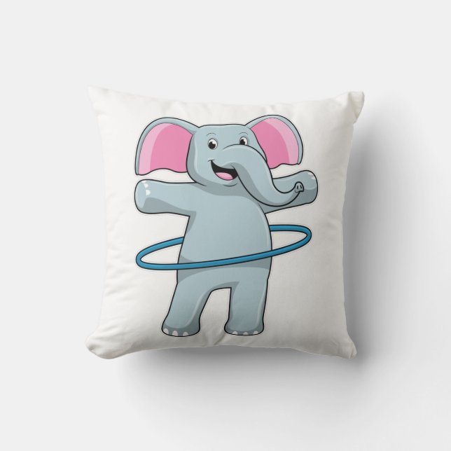 Elephant på Fitness med Fitness däck Kudde (Framsida)