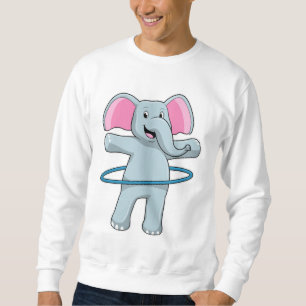 Elephant på Fitness med Fitness däck Lång Ärmad Tröja