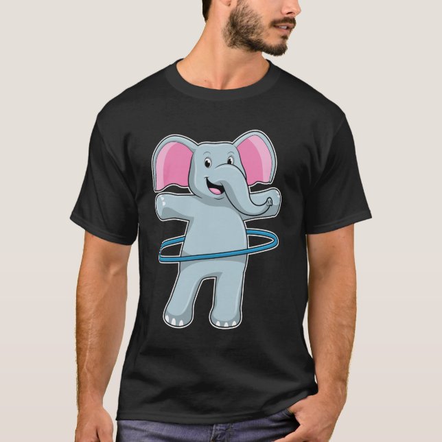 Elephant på Fitness med Fitness däck T Shirt (Framsida)
