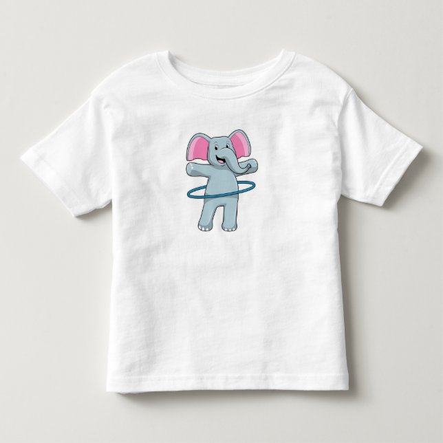 Elephant på Fitness med Fitness däck T Shirt (Framsida)
