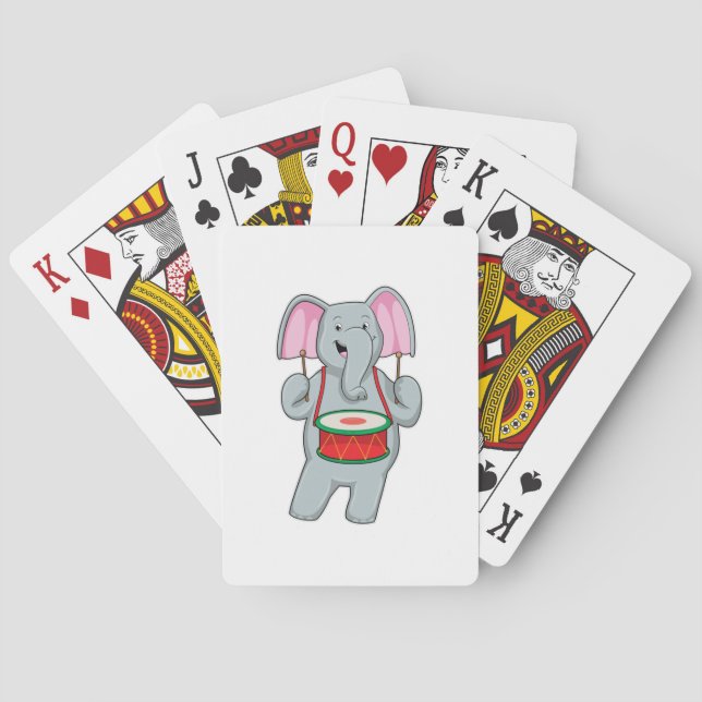 Elephant på Music med Drum Casinokort (Baksidan)