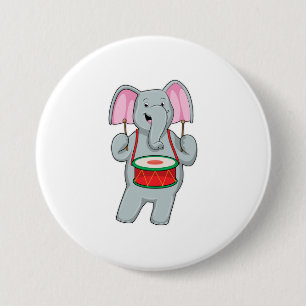 Elephant på Music med Drum Knapp