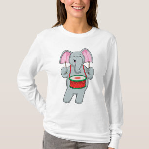 Elephant på Music med Drum T Shirt