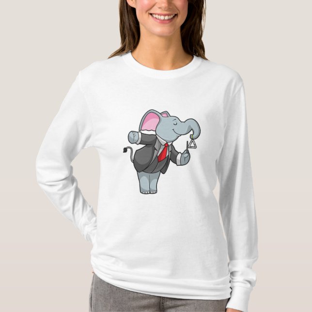 Elephant på Music med triangel T Shirt (Framsida)