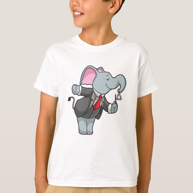 Elephant på Music med triangel T Shirt (Framsida)