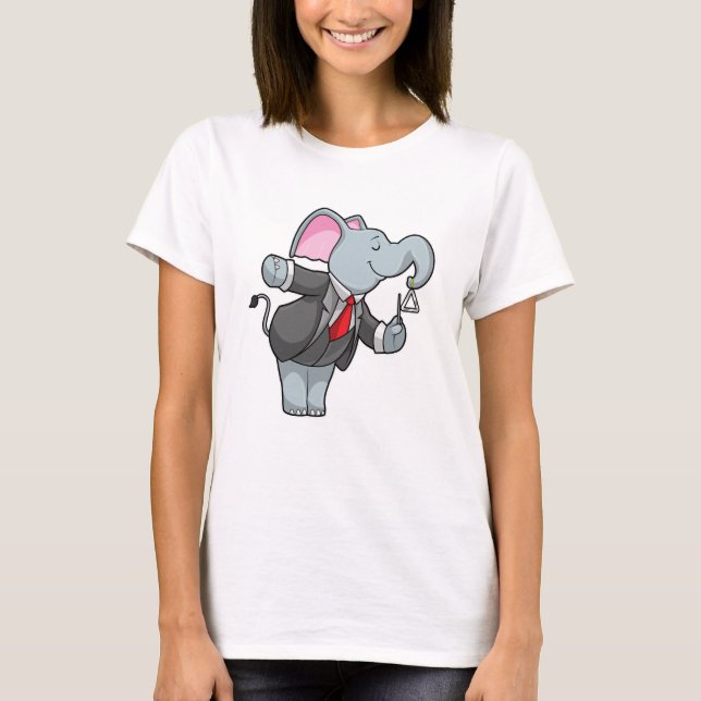 Elephant på Music med triangel T Shirt (Framsida)