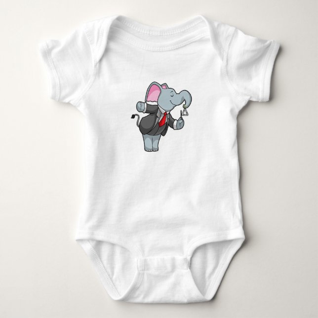 Elephant på Music med triangel T Shirt (Framsida)