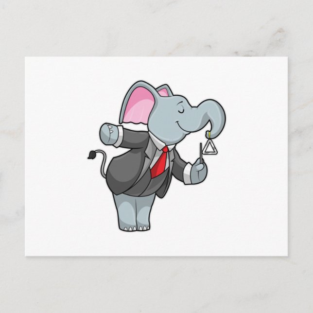 Elephant på Music med triangel Vykort (Framsida)