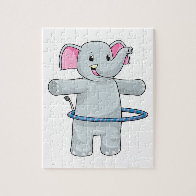 Elephant på Sports with Fitness däck Pussel (Vertikal)