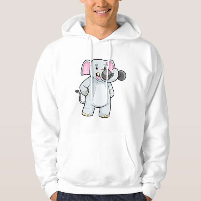Elephant på Strenght-träning med Dumbbell Hoodie (Framsida)