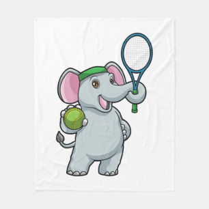 Elephant på Tennis med Tennis racket Fleecefilt
