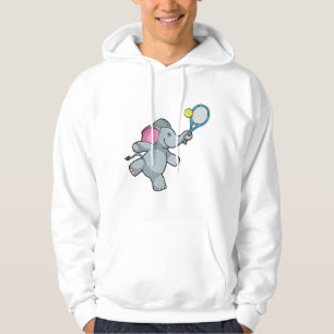 Elephant på Tennis med Tennis racket Hoodie