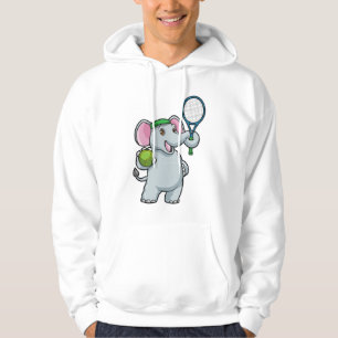 Elephant på Tennis med Tennis racket Hoodie