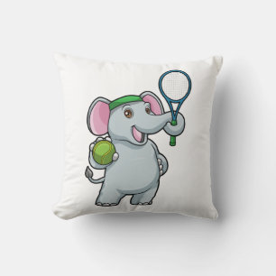 Elephant på Tennis med Tennis racket Kudde