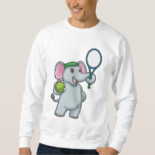 Elephant på Tennis med Tennis racket Lång Ärmad Tröja