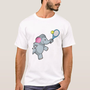Elephant på Tennis med Tennis racket T Shirt