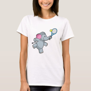 Elephant på Tennis med Tennis racket T Shirt