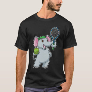 Elephant på Tennis med Tennis racket T Shirt
