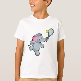 Elephant på Tennis med Tennis racket T Shirt