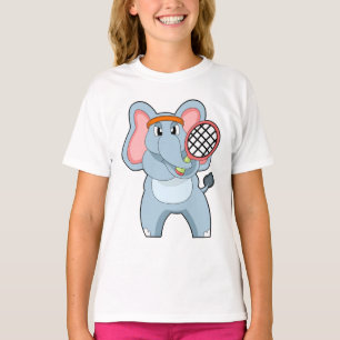 Elephant på Tennis med Tennis racket T Shirt