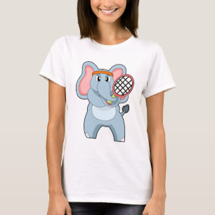 Elephant på Tennis med Tennis racket T Shirt