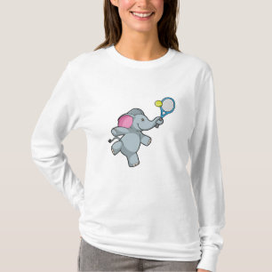 Elephant på Tennis med Tennis racket T Shirt