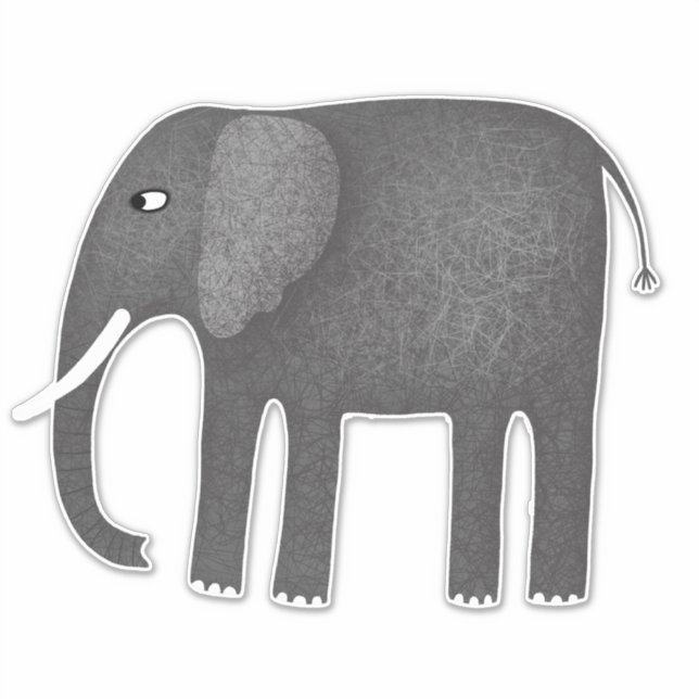 Elephant Pachyderm Klistermärken (Framsida)