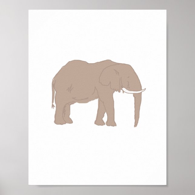 Elephant Painting Safari Animals Painting Poster (Framsidan)