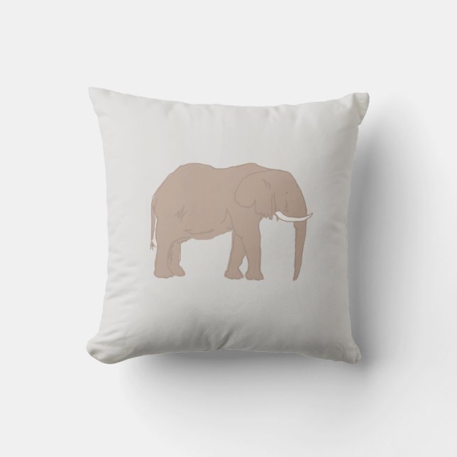 Elephant Painting Safari IllustrationThrow Pillow Kudde (Framsida)