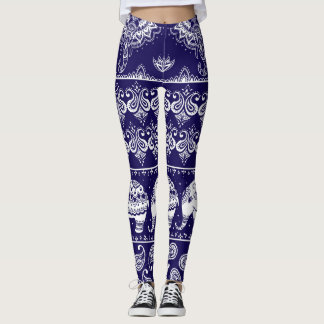 Elephant, paisley: stammen vintage mönster. leggings