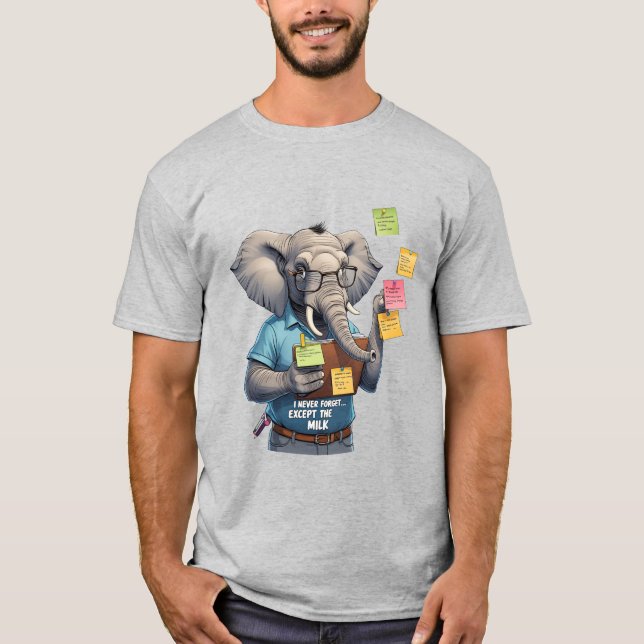 Elephant Pappa, jag glömmer aldrig.. Utom Mjölk T Shirt (Framsida)