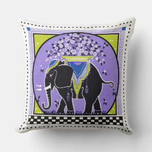 Elephant Parad Pillow i Lavender Kudde
