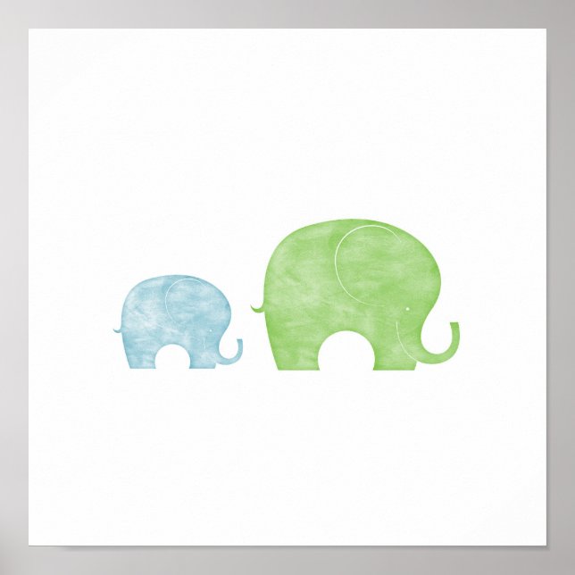 Elephant Parent & Baby Poster (Framsidan)