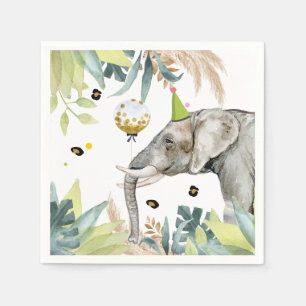 Elephant Party Animals Birthday Zoo Safari Pappersservett
