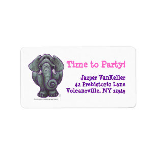 Elephant Party Centre Adressetikett