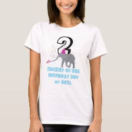 Elephant Partying - Animal Birthday Mamma Girl Boy T Shirt