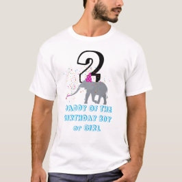 Elephant Partying - Animal Birthday Pappa Girl Boy T Shirt
