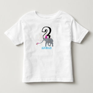 Elephant Partying - Animals Birthday Age Boy Girl T Shirt