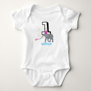 Elephant Partying - Animals Birthday Age Boy Girl T Shirt