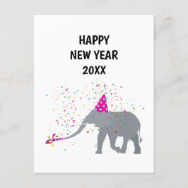 Elephant Partying - Animals Helgdag New Years Card Helg Vykort