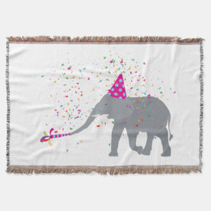 Elephant Partying - Djur med Party Filt