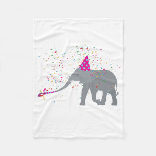 Elephant Partying - Djur med Party Fleecefilt
