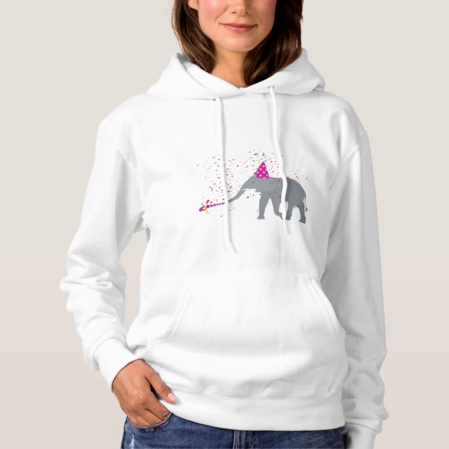 Elephant Partying - Djur med Party T Shirt (Framsida)