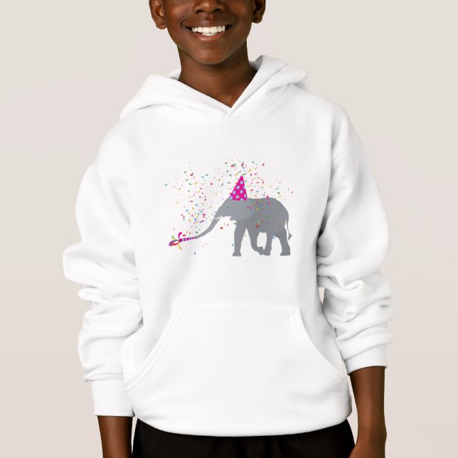 Elephant Partying - Djur med Party T Shirt (Framsida)