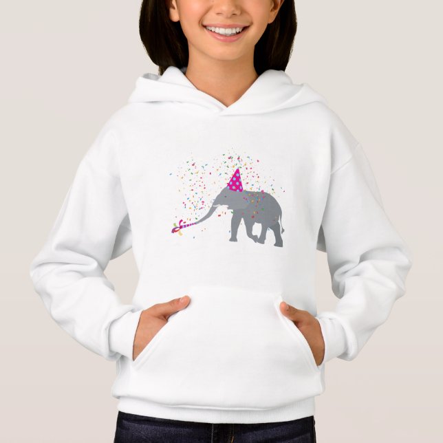 Elephant Partying - Djur med Party T Shirt (Framsida)