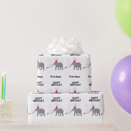 Elephant Partying - Djur vid Födelsedagsfesten Nam Presentpapper