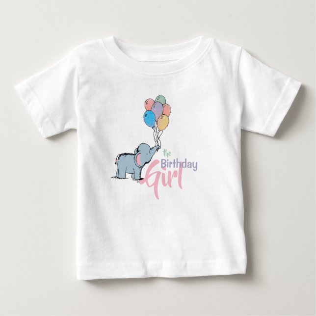 Elephant Pastel Bunch av Balloons Teckning T Shirt (Framsida)