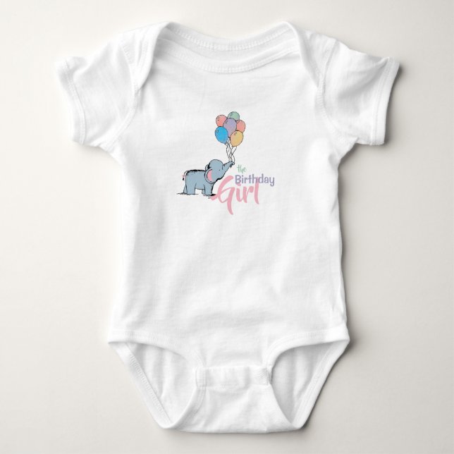 Elephant Pastel Bunch av Balloons Teckning T Shirt (Framsida)