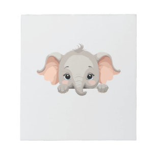 Elephant Peeking Cute Adsible Funny Animal Glatt Anteckningsblock