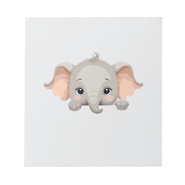 Elephant Peeking Cute Adsible Funny Animal Glatt Anteckningsblock (Framsida)